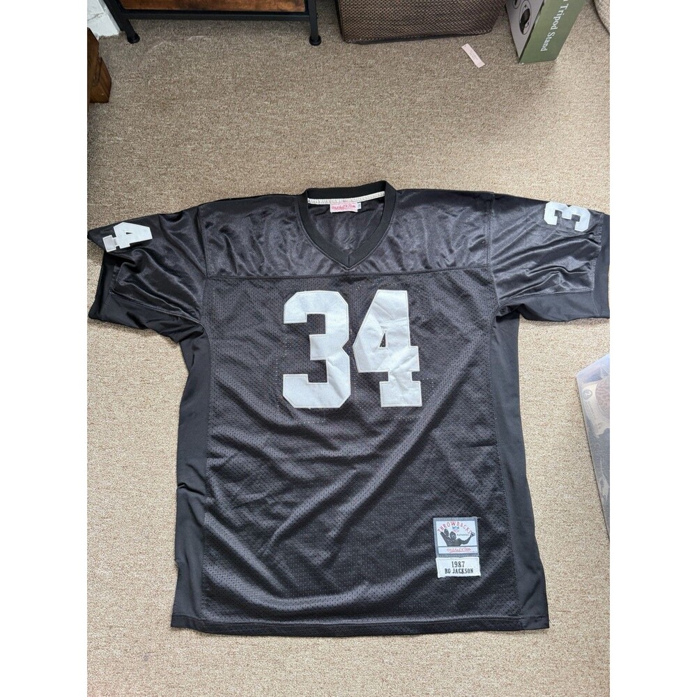 Mitchell & Ness Bo Jackson #34 Los Angeles Raiders 1987 Throwback Jersey Sz 54